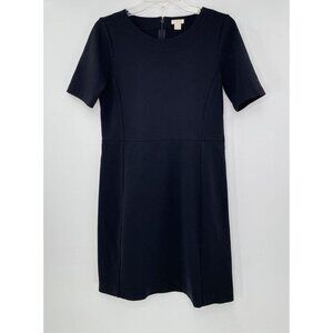 J Crew Factory Women’s Black Minimalist Sheath Dress Size 4 Back Zip‎